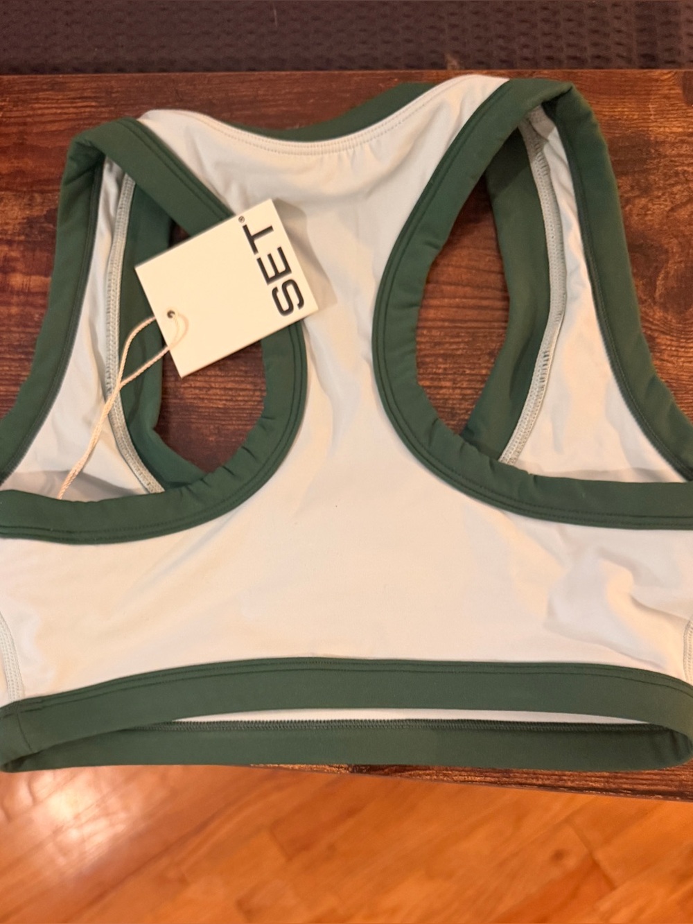 SET Active Limited Edition Aeraline Breathe LA Scoop Bra, Green / Ibiza, NEW - Picture 7 of 8